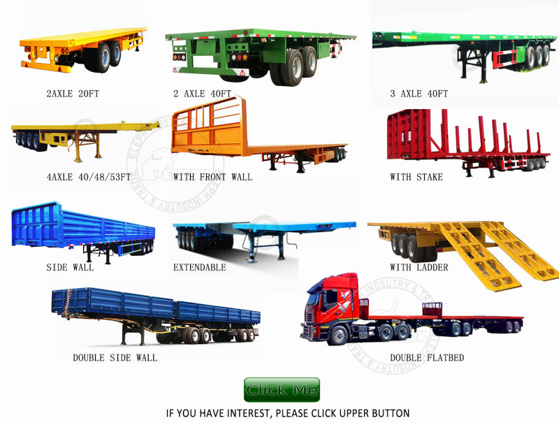 3 Axles China Model Flatbed Trailer for Transport Container