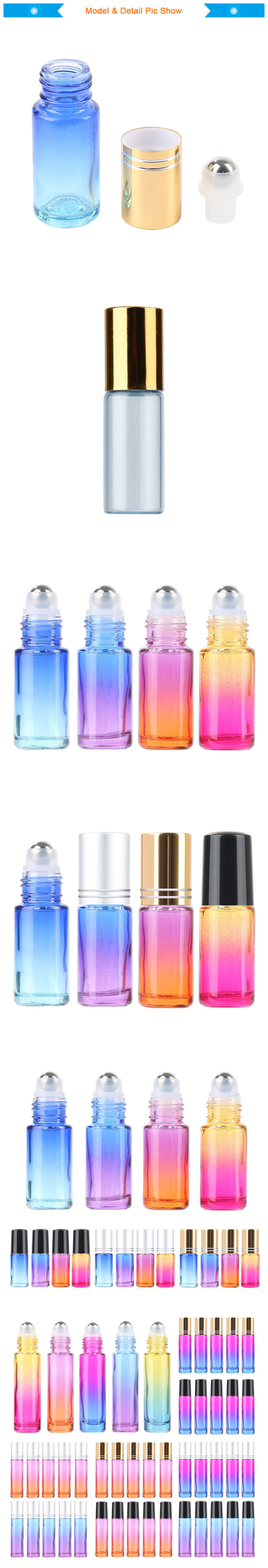 10ml/5ml Perfume Bottles Gradient Color Roll on Empty Bottles
