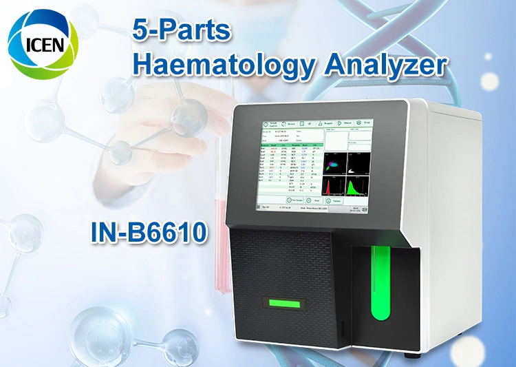 IN-B6610 Fully Auto Veterinary Use 5 Parts Hematology Analyzer Blood Analyzer CBC DIFF Mode