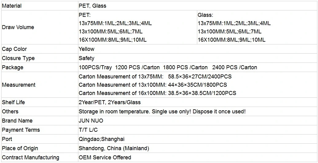 Evacuated Blood Sampling Tubes Factory vacuum Tubes