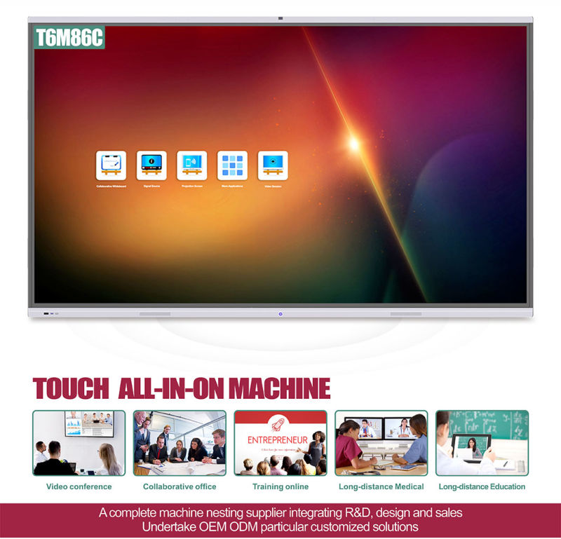 T6m86c SKD 86inch One-Click Start Button Interactive Board in Hindi