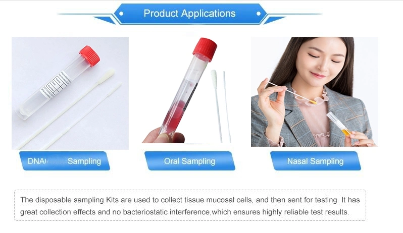 Saliva Collector Sample Collection Viral Transport Tube Disposable Virus Sampling Tube with Nasopharyngeal Swab