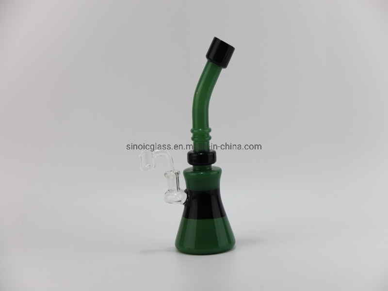10 Inches Green and Black Glass Water Pipes with Good Quality