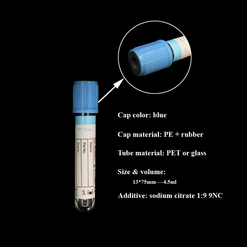 Medical Use Coagulation Test Sodium Citrate Vacuum Blood Collection PT Tube