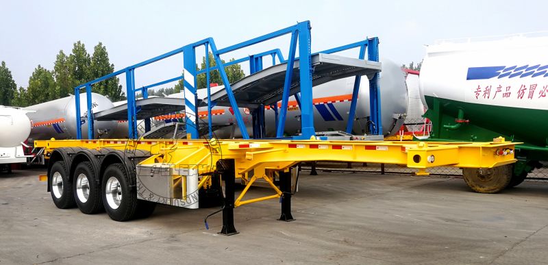 High Quality 3 Axle 40FT Skeleton Semi Trailer for Transport Container