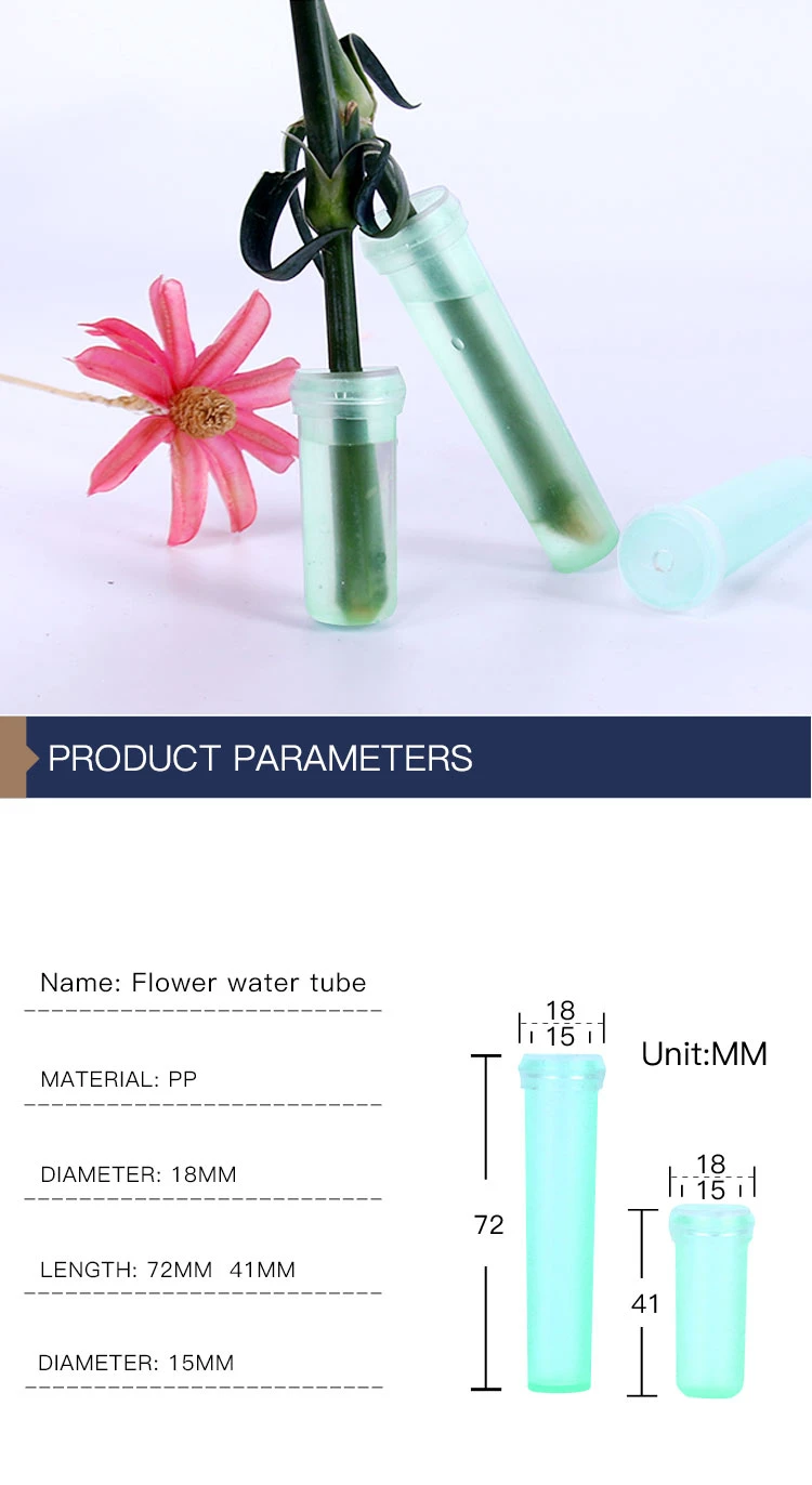 Flower Water Vials OEM 11.5cm 7.2cm 4cm Single Plastic Flower Water Vials