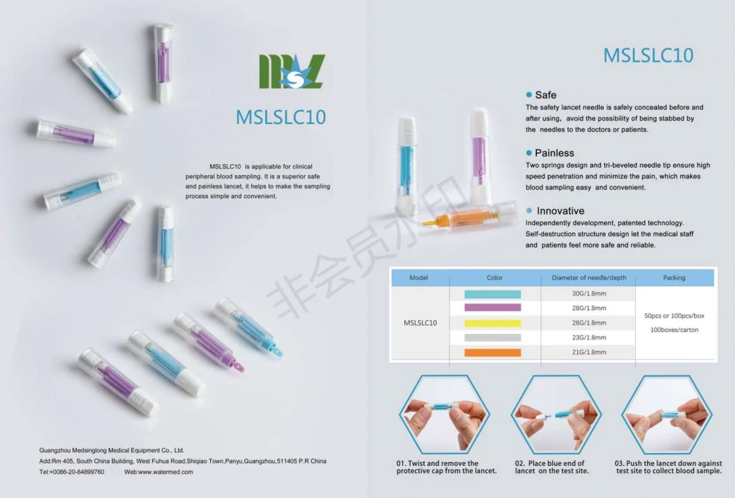 Mslslc10 Disposable Twist Lancet Needle Blood Collection Needle