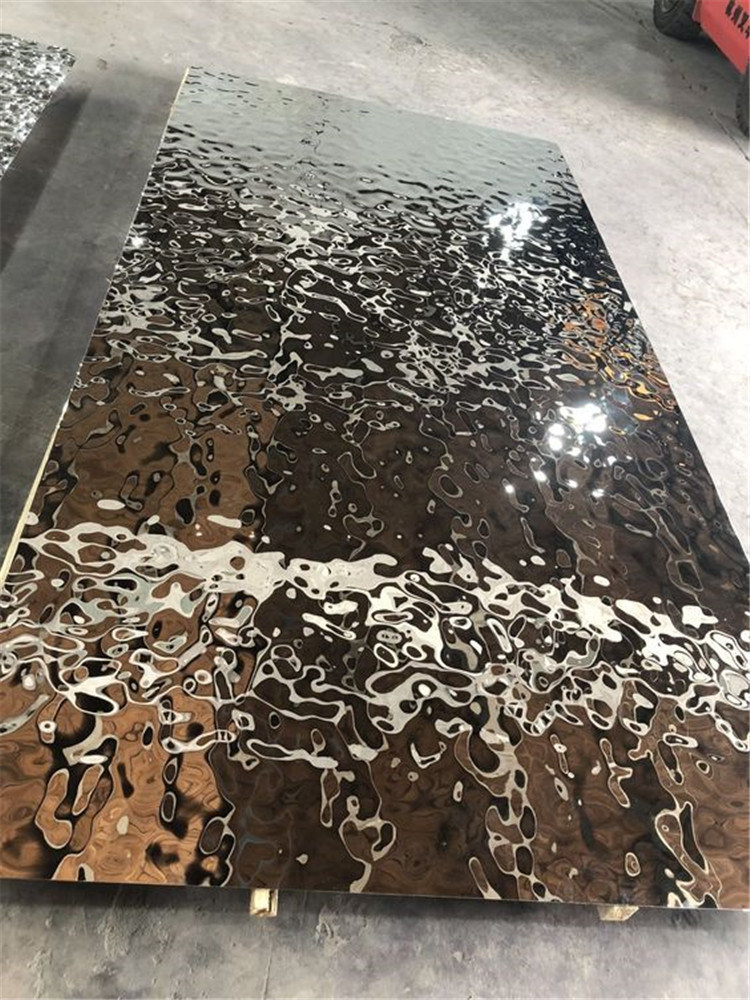 High Quality Water Ripple Stainless Steel Sheet with Golden Hammered Finish