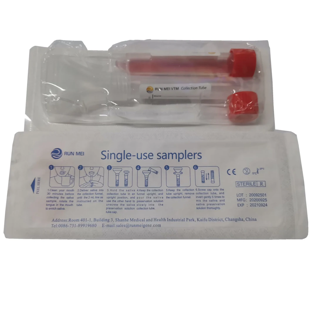 Saliva Sample Collection Test Kit, Tube with Liquid and Saliva Collection Device