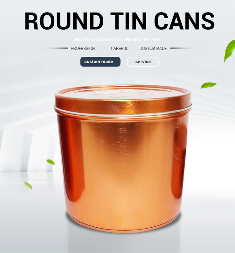 2.5L Round Empty Gold Coating Tin Can with Squeeze Cap