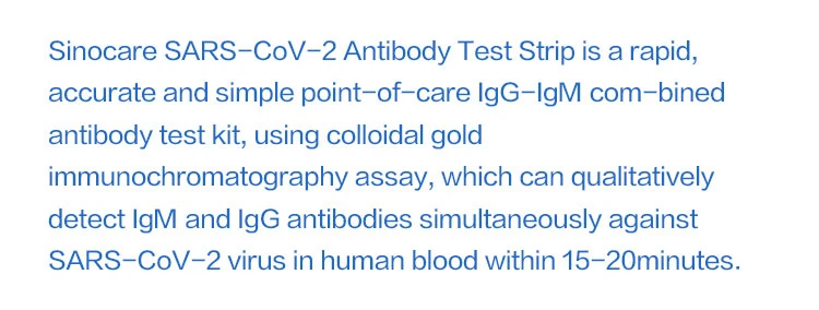 Antibodies Blood Fast Testkit Strip Igg-Igm Rapid Test Kit Colloidal Gold