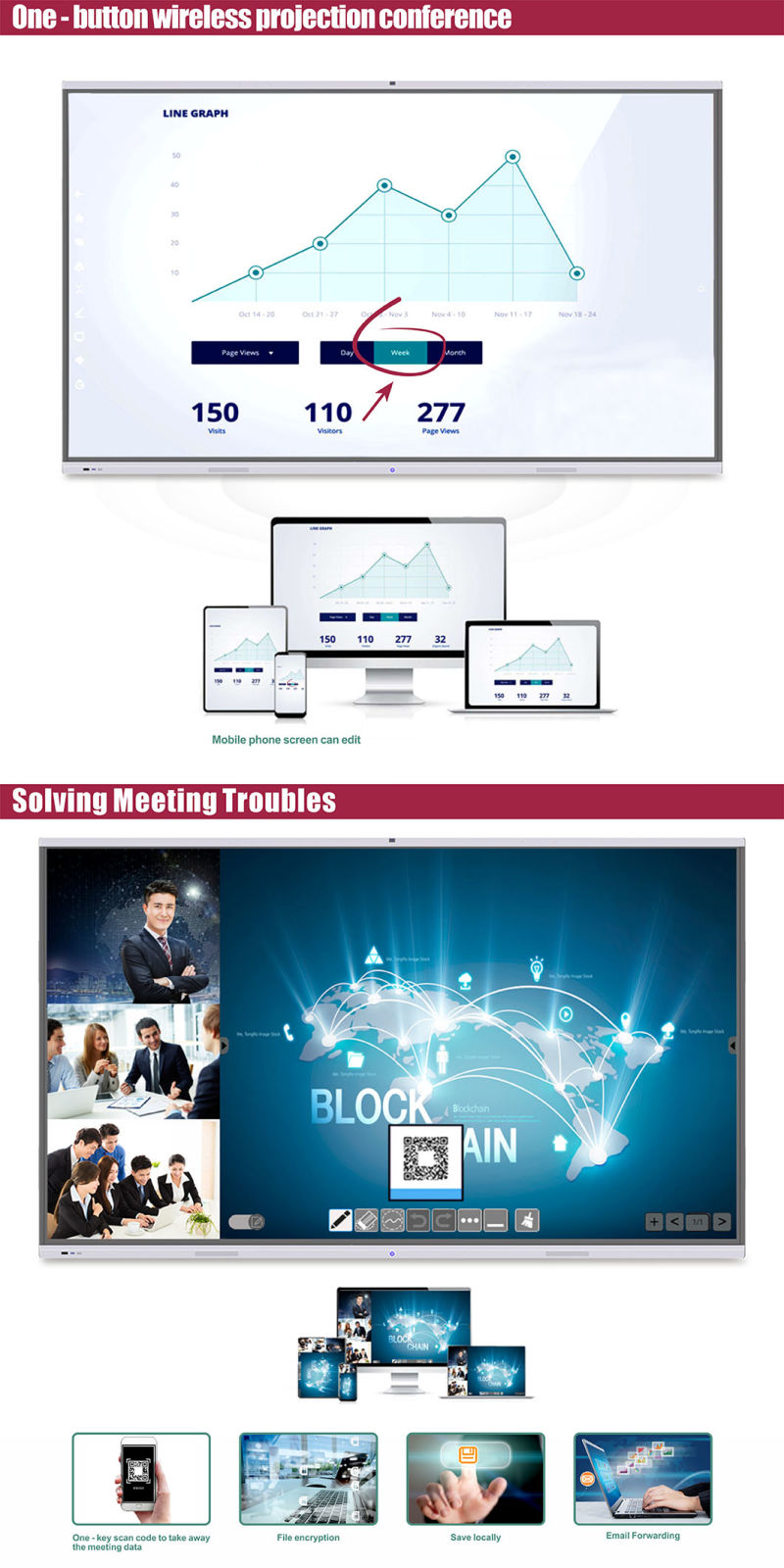 T6m86c SKD 86inch One-Click Start Button Interactive Board in Hindi