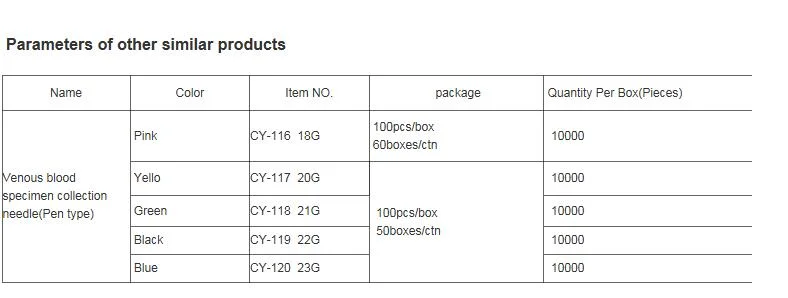 Factory Supplier Blood Taking Needle/Blood Collection Needle with Luer Adapter