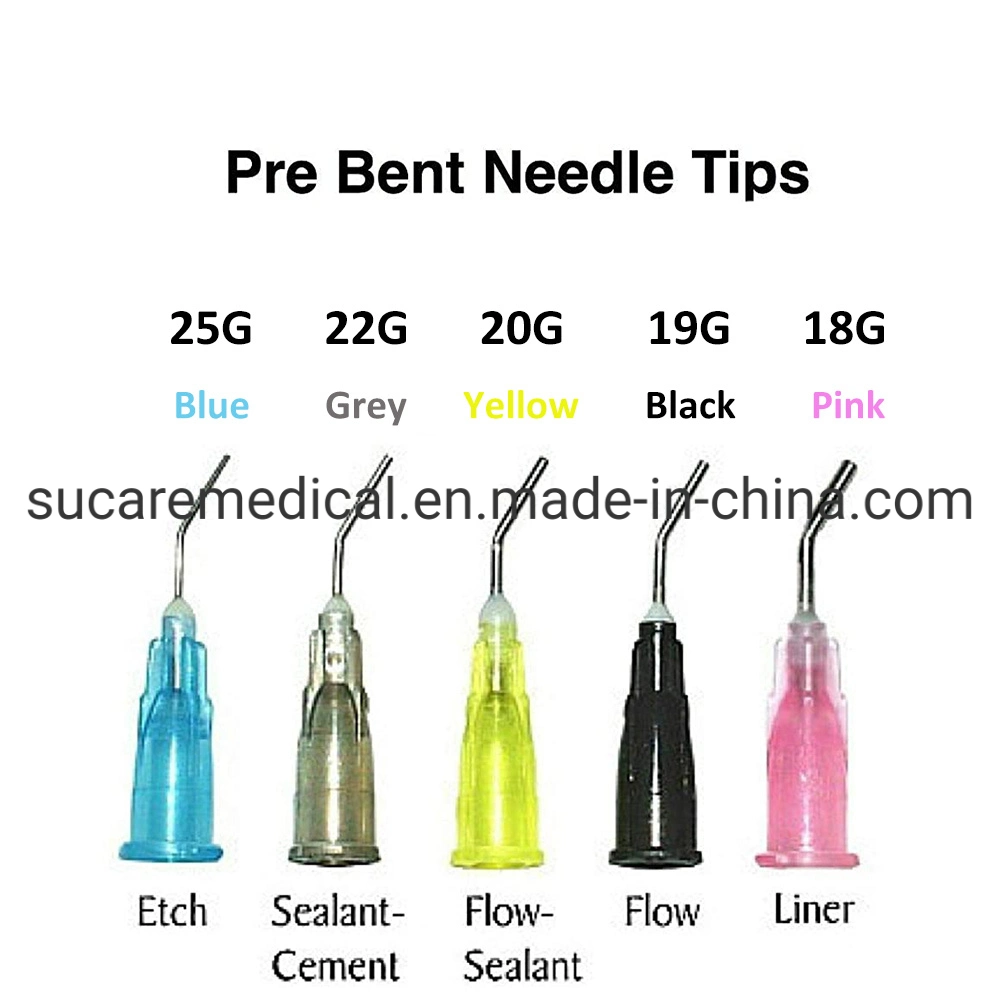 18g-25g Color Coded Disposable Pre-Bent Etchgel Dispensing Tips