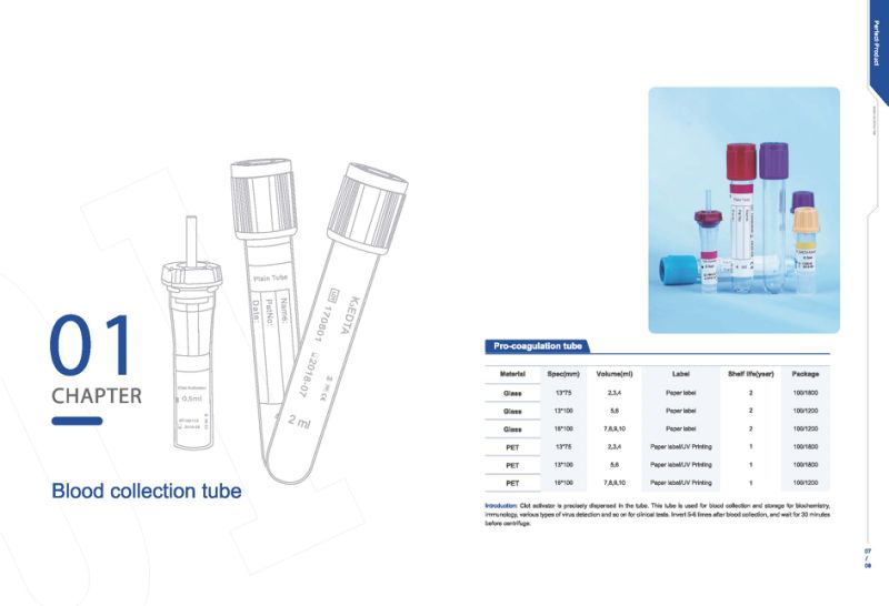 Disposable Medical Supplies Vacuum Blood Collection Tube
