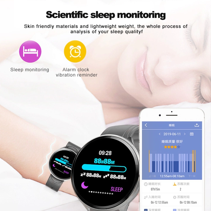 W8 Color Screen Smart Watch for Fashion Sports/ Heartbeat Blood Pressure/Blood Oxygen