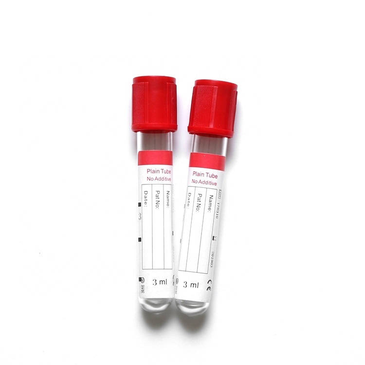 Disposable Red Plain Cap Vacutainer Heparin Vacuum Blood Collection Tube