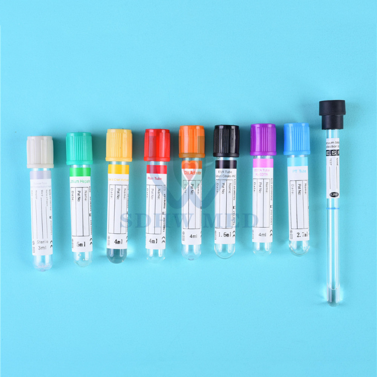 Medical Red Top No Additive Blood Sample Collection Test Tubes
