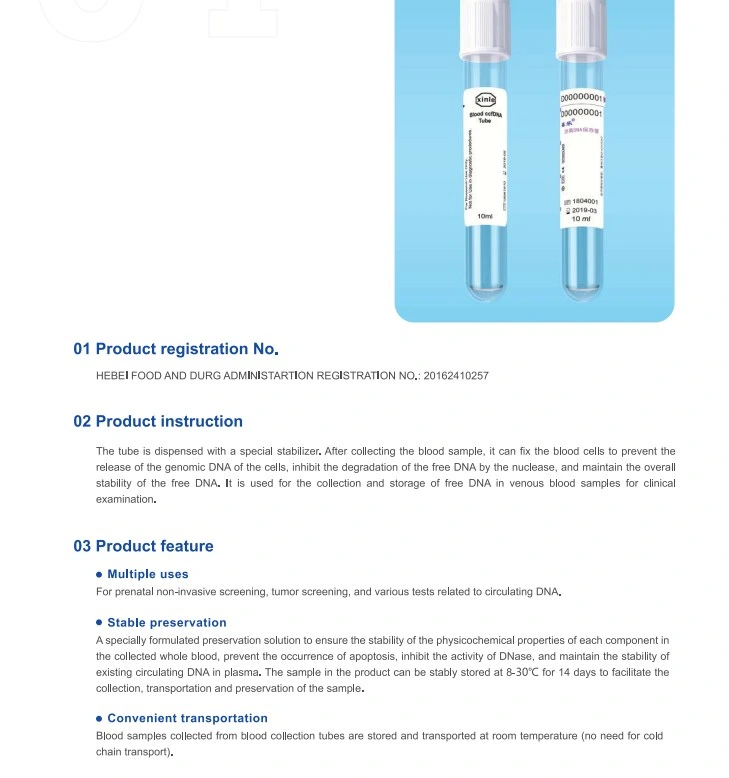 Medical Disposable Vacuum Pet EDTA-K2 Blood Collection Tube