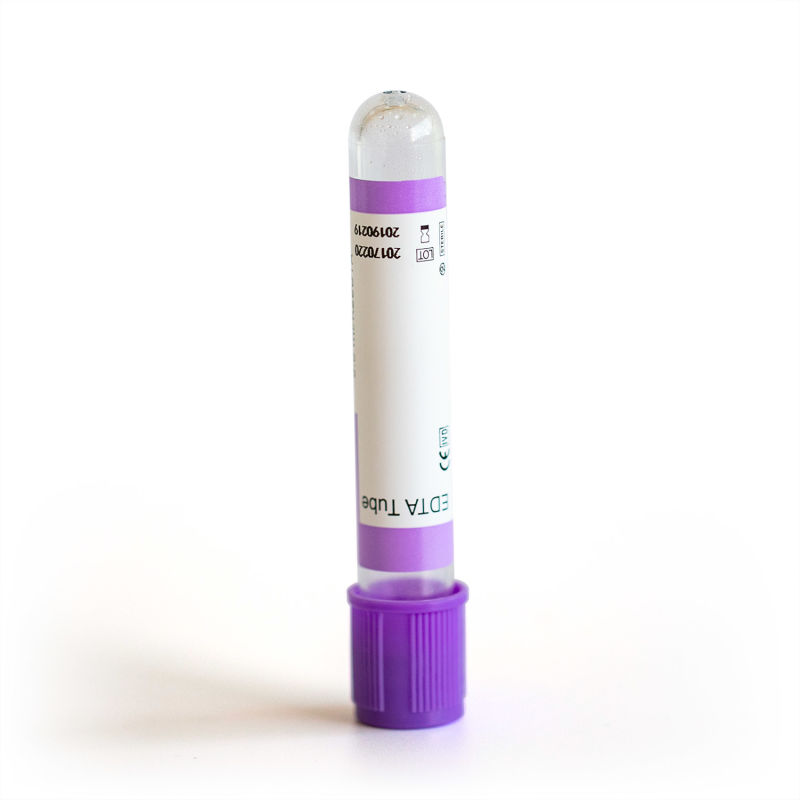 Disposable 2-10ml Glass Vacuum Blood Collection Lavender EDTA K2/K3 Tube