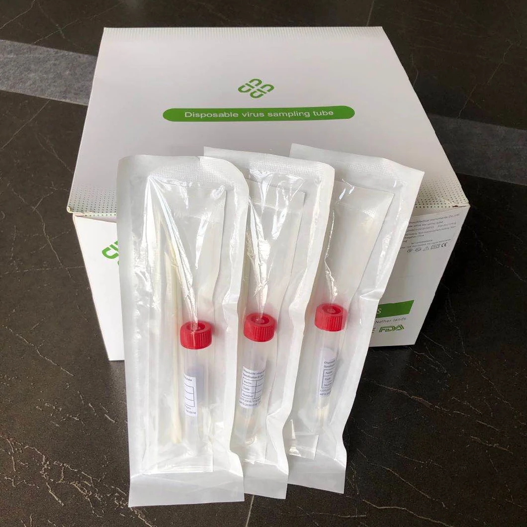 Saliva Collector Sample Collection Viral Transport Tube Disposable Virus Sampling Tube with Nasopharyngeal Swab