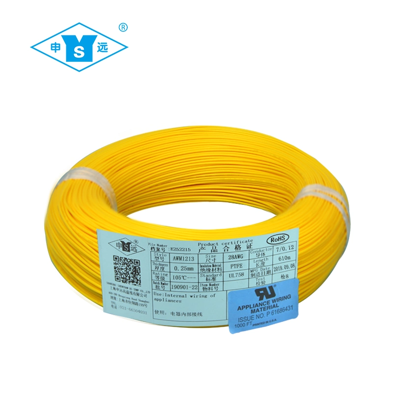 UL1213 105 Degree High Temperature Silver Nickel Plated Copper PTFE Insulated Cable Wire Electrical