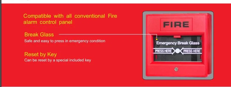 Factory Wholesale Fire Alarm Conventional Manual Call Point Break Glass Button