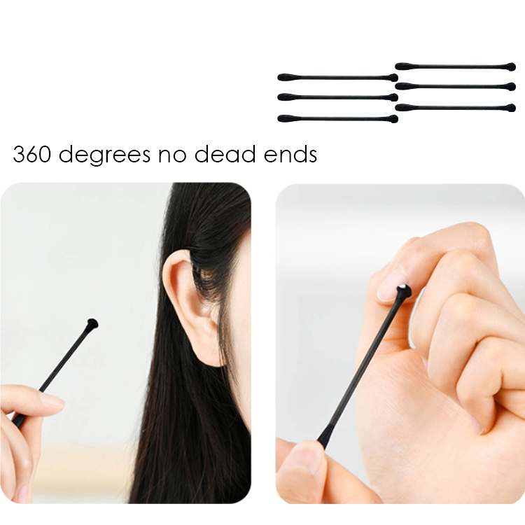 200 Pieces of Black T-Head and Round-Headed Paper Stick Cotton Swabs