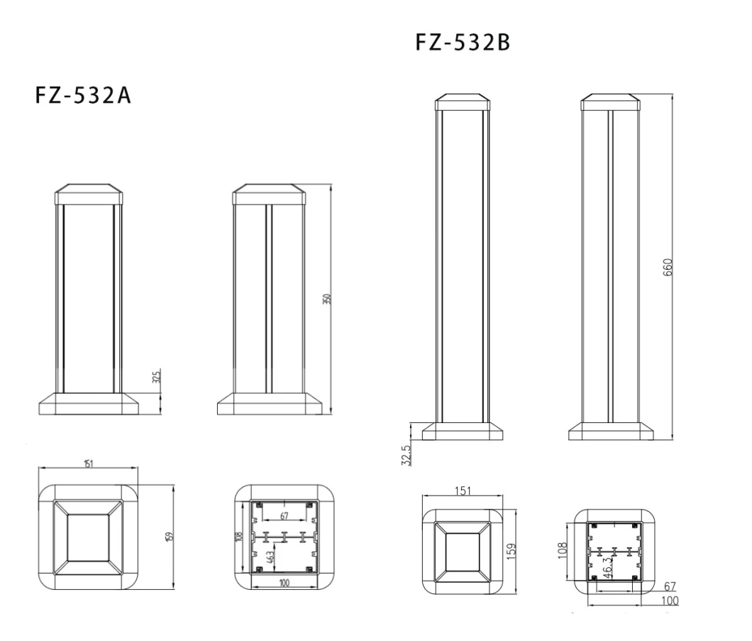 Silver Color Data and Power Poles/Vertical Electrical Socket/Garden Socket Pillar