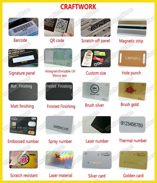 Hot Sell RFID Card with Spray Number/Laser Number/Thermal Number Craft