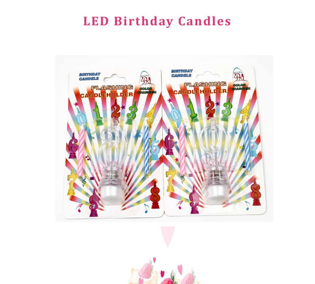 Multicolor Flashing 0-9 Number Candles LED Number Birthday Candle for Party