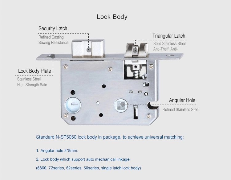 Electrical Gold Smooth Surface Commercial Door Lock