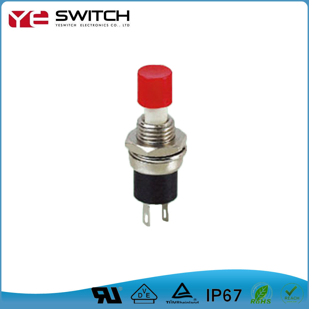 Durable Red Actuator Silver Contact Automotive Push Button Switch for Cars