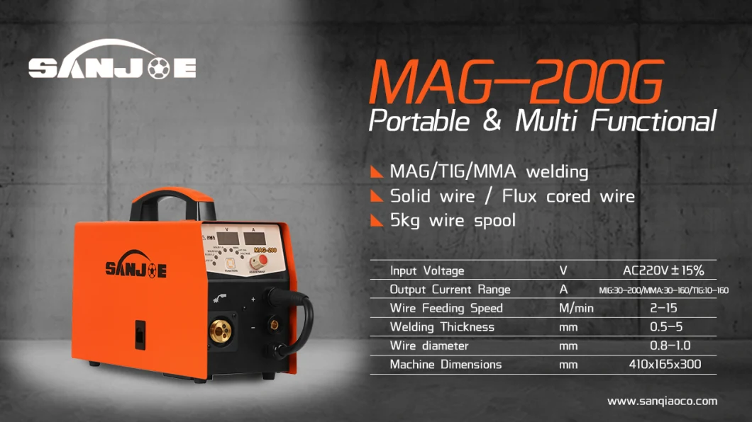 5kg Portable Multi Process Mag Welding Machine Mag-200g