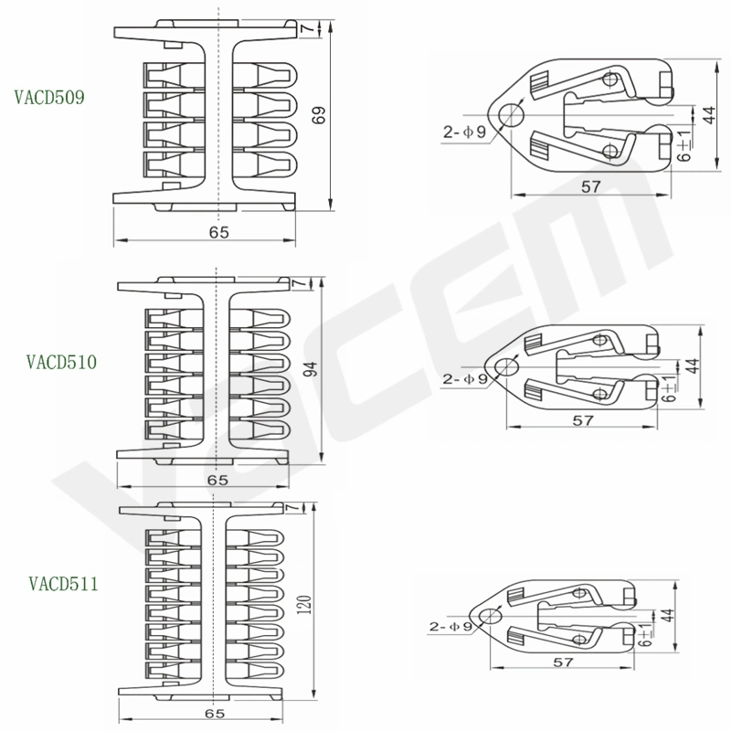 Longitudinal Rotary Type Isolating Moving Contact for Vcb