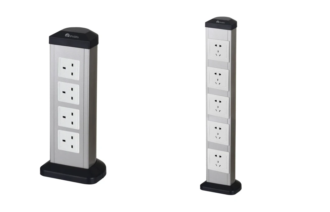 Silver Color Vertical Electrical Socket / Service Poles /Vertical Plug Socket