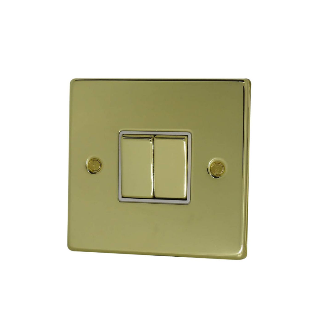UK Polished Brass 10A 1 Gang 1 Way Electrical Single Light Switch