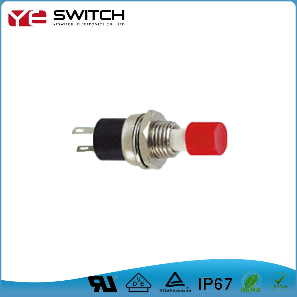 Durable Red Actuator Silver Contact Automotive Push Button Switch for Cars