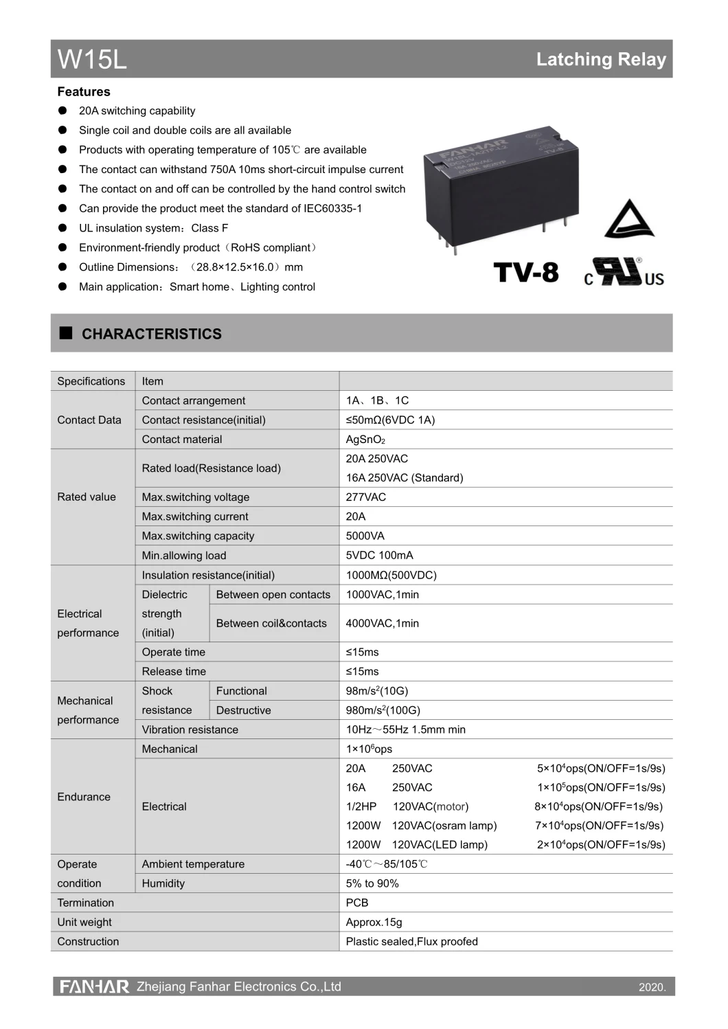 Agsno2 Contact Material Latching Relay for AMR System