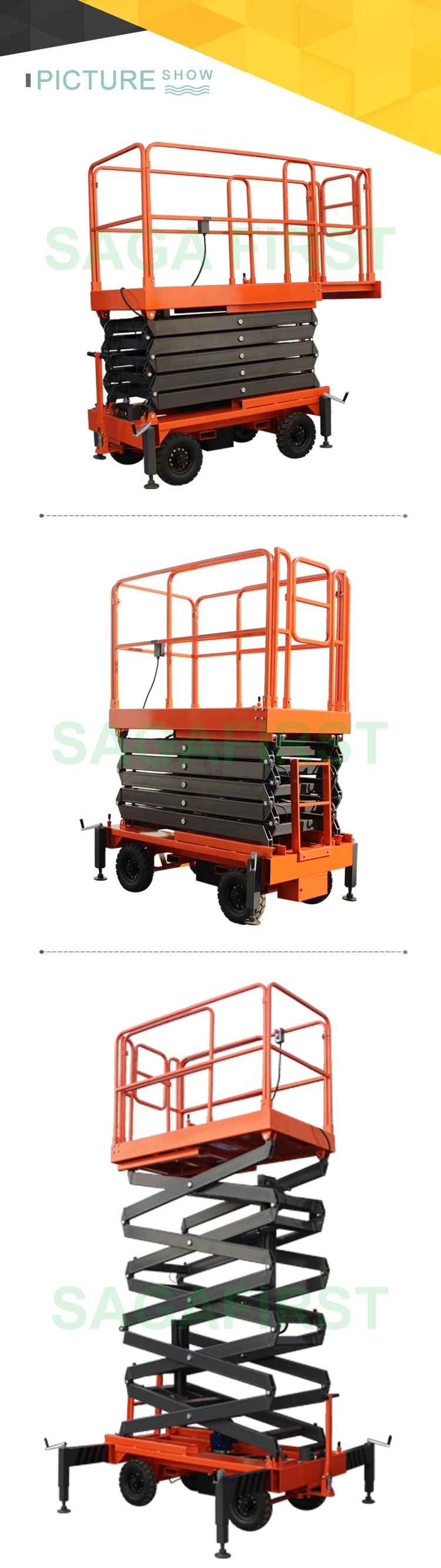 8m 12m Electric Moving Aerial Work Platform Lift with Ce