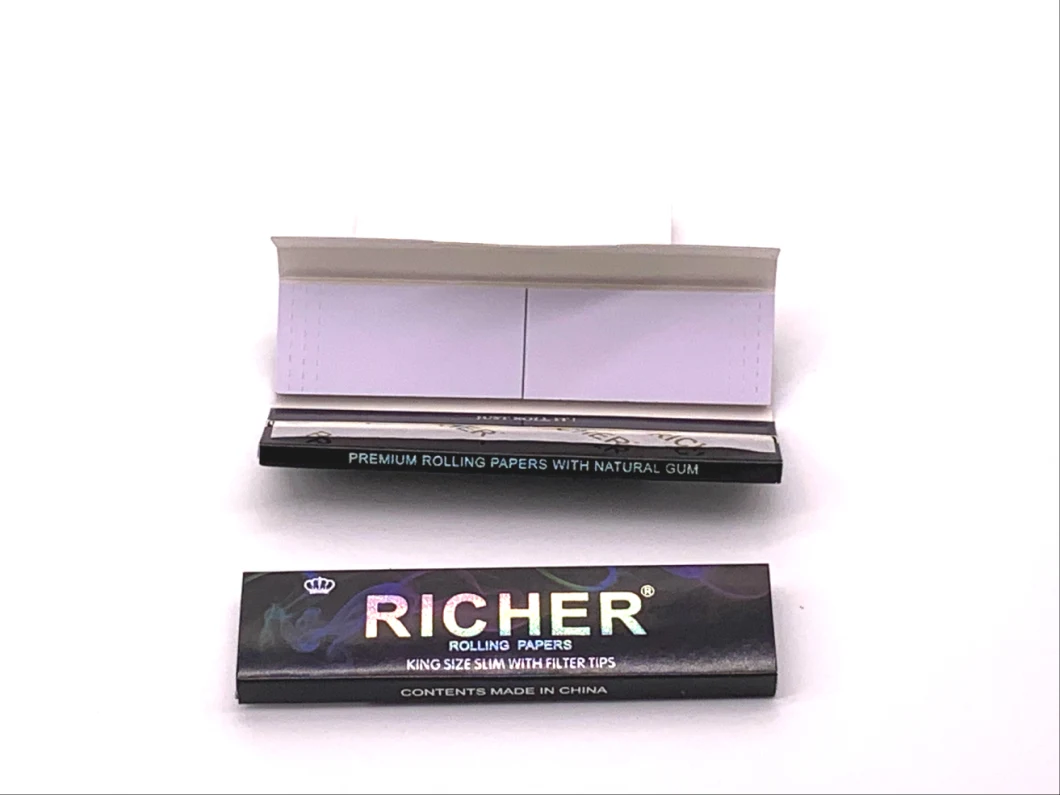 Foil Silver Logo Package Rolling Paper with Filter Tips