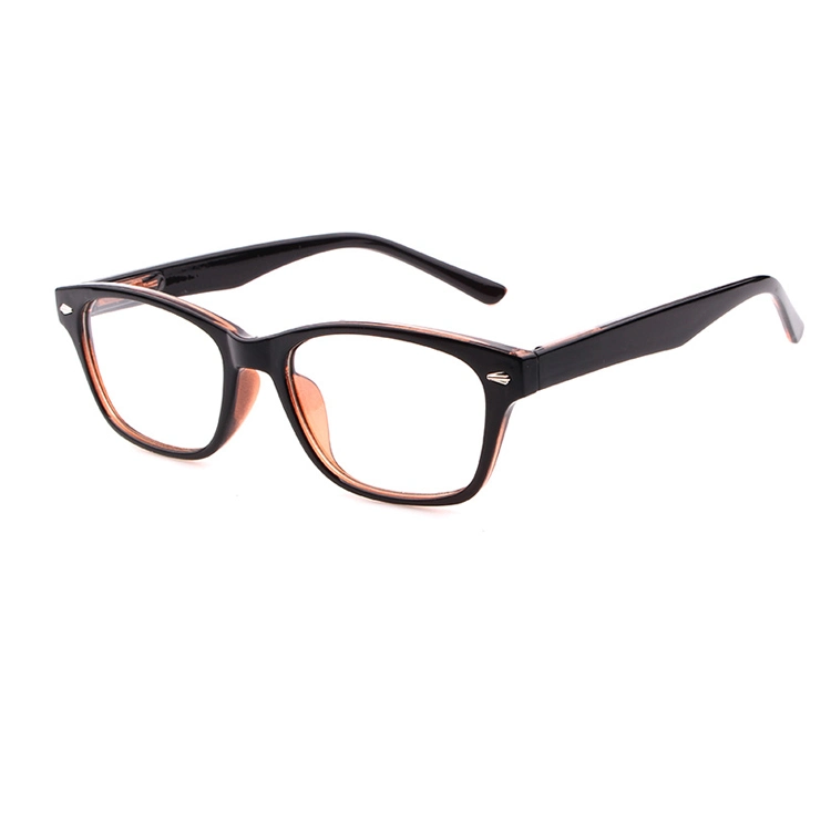 Factory Directly Stylish Black Reading Glasses with Silver Rivet