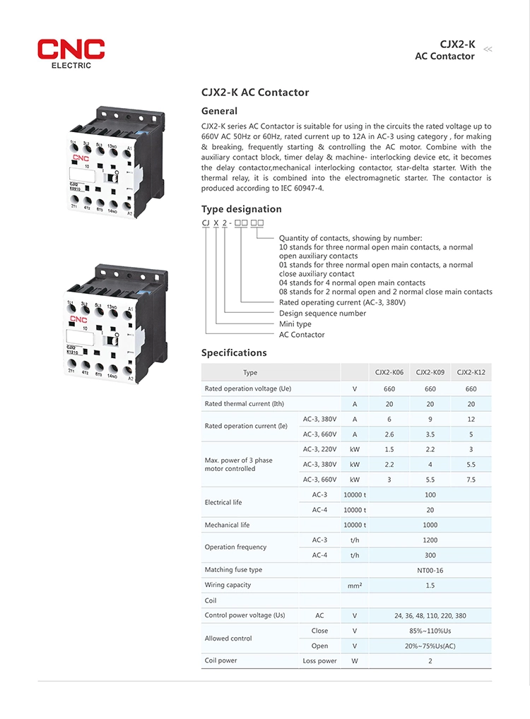 CNC AC Contactor 660V Contactor Electrical Contactor LCD-1 AC Contactor (CJX2E)