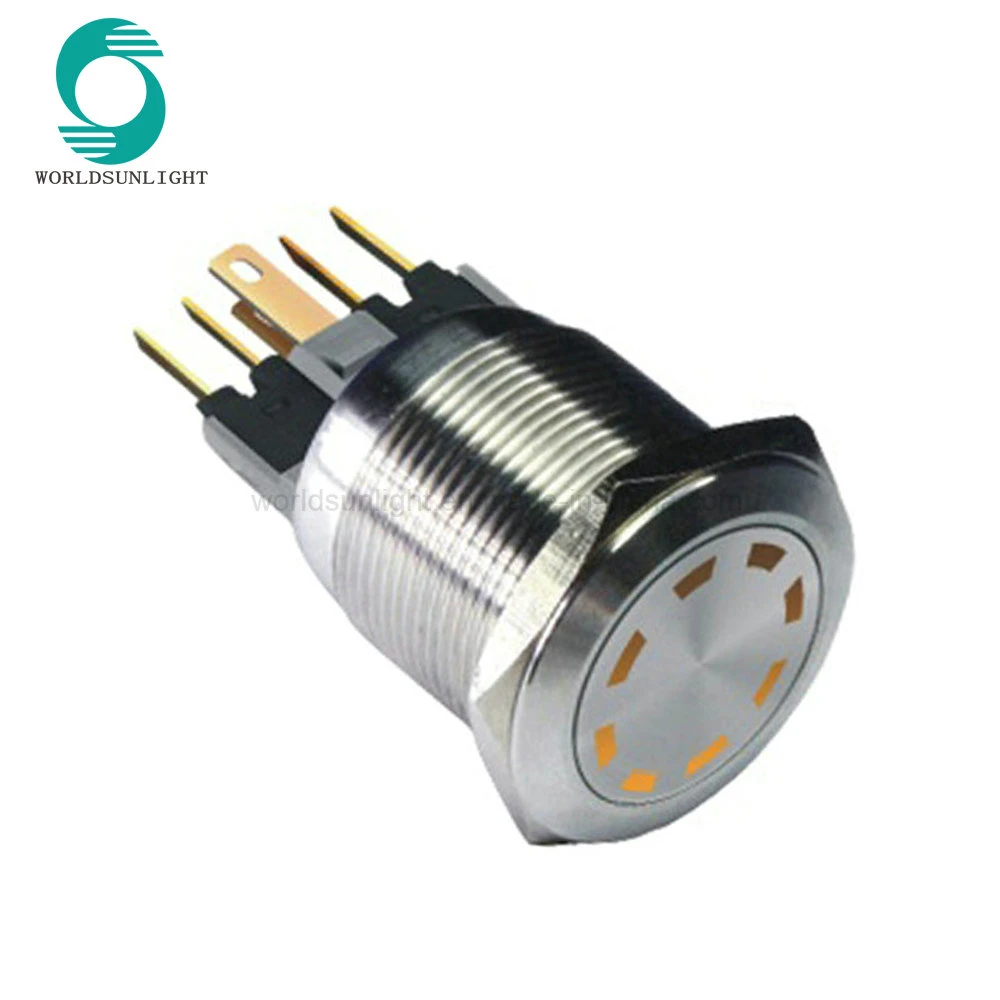 22mm Multi Point LED IP67 Waterproof Momentary Push Button Metal Switch 220V 2