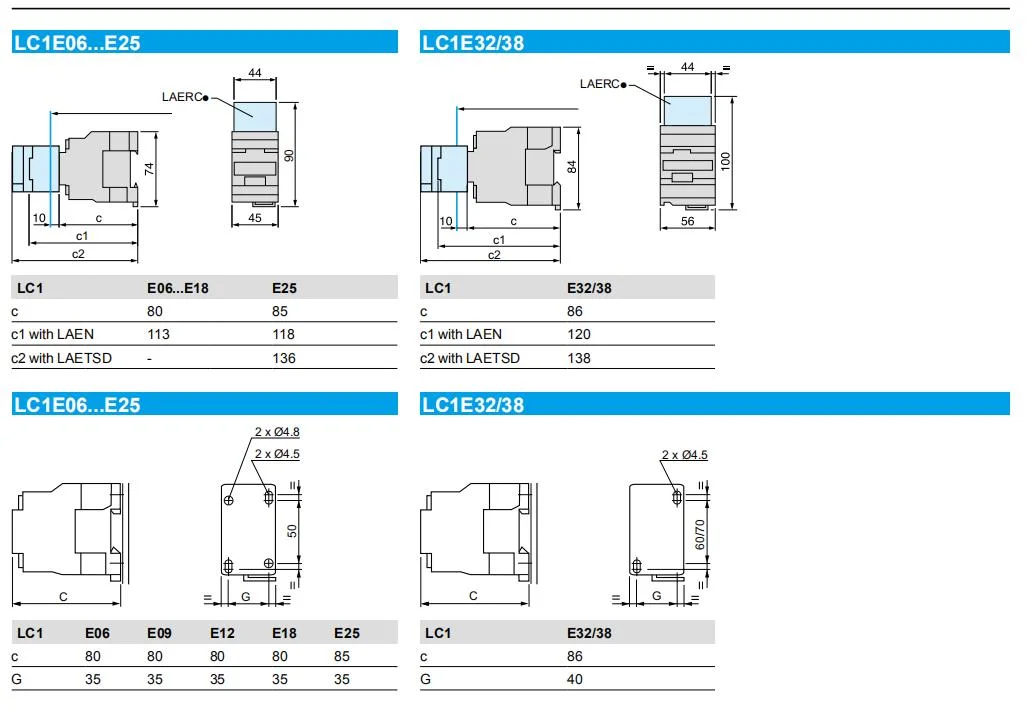 LC1-E3810 AC Contactor, ISO9001 Passed High Quality AC Contactor, CE Proved AC Contactor