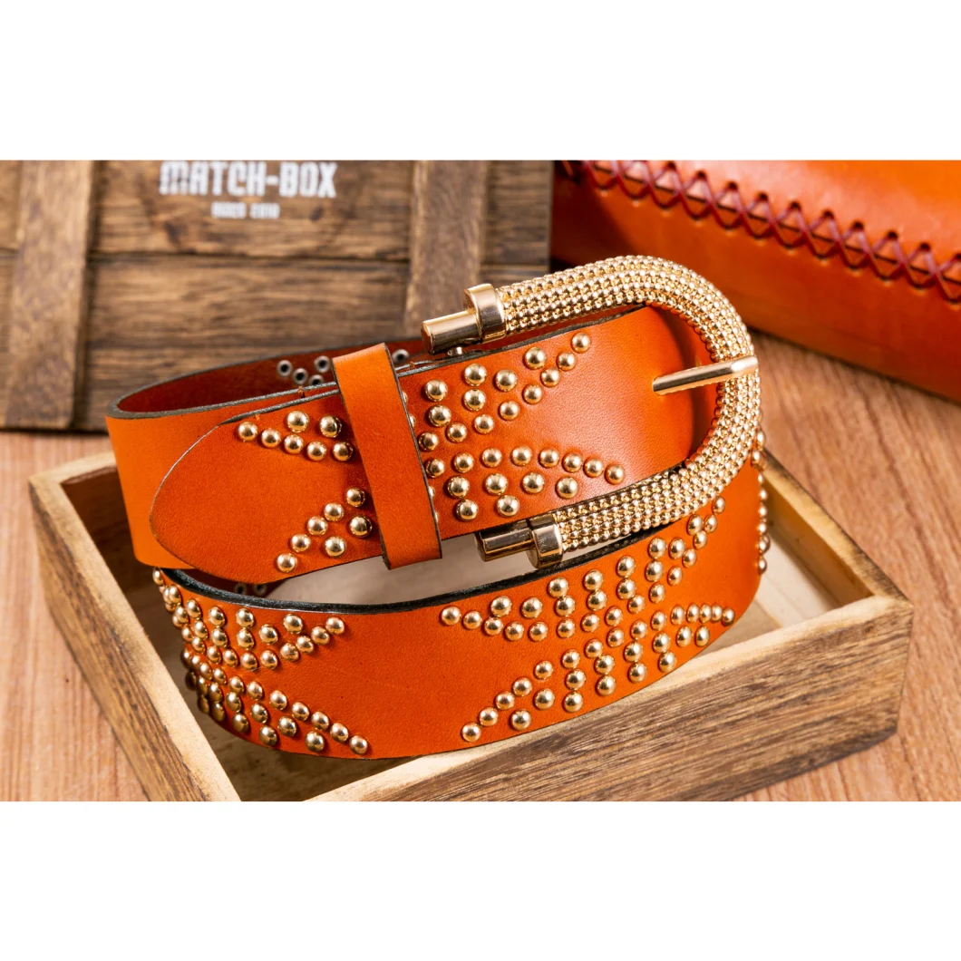 Fashion Rivet Decoration Women Leather Belt (JYB-202001)