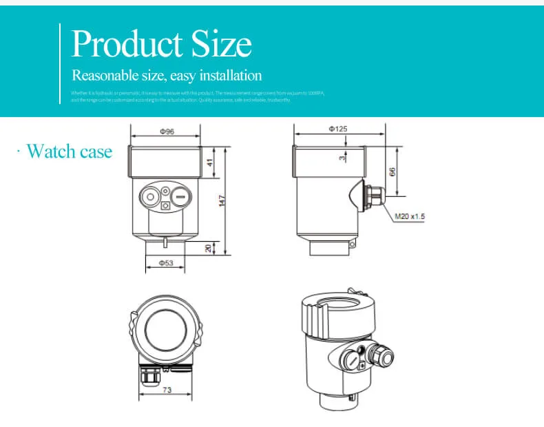 Non-Contact Solid Corn Tank Level Sensor Powder Radar Level Gauge