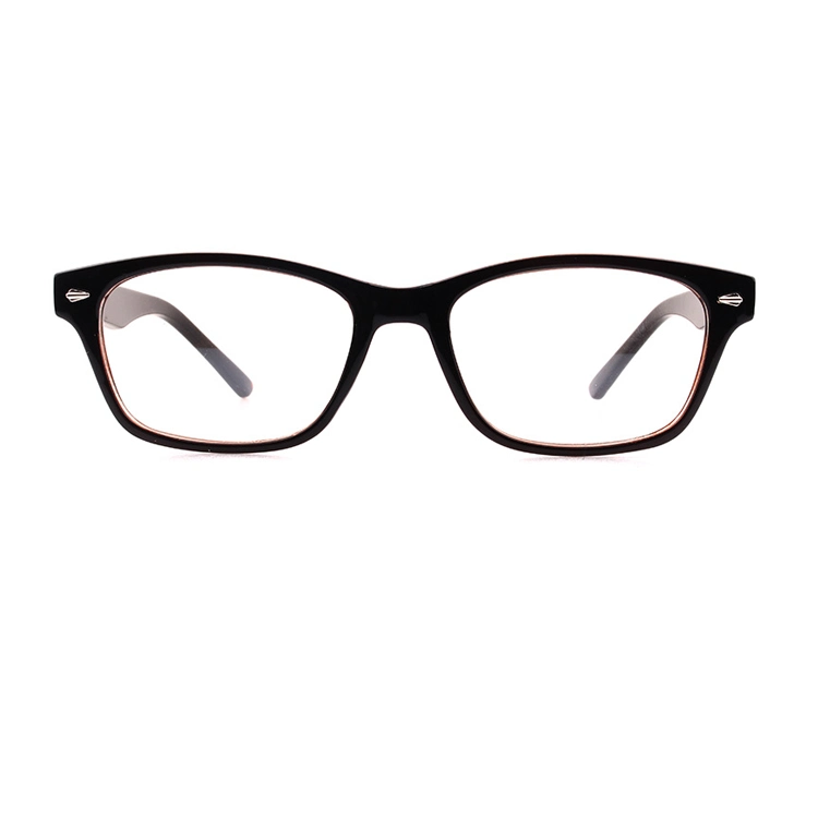 Factory Directly Stylish Black Reading Glasses with Silver Rivet