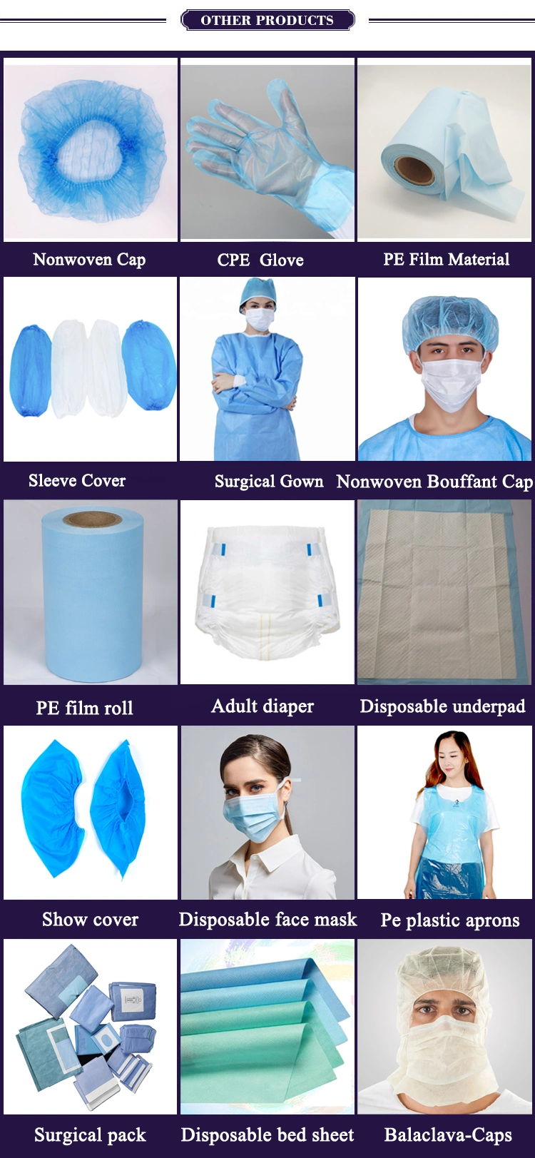 in Stock Non-Woven Disposable Face Mask 3ply Face Mask Disposable with Tie-on Bfe99%