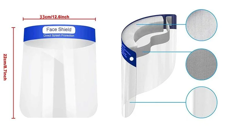 Face Mask and Face Shield Anti-Fog Dustproof Full Face Protectiontransparent Protective Face Shield